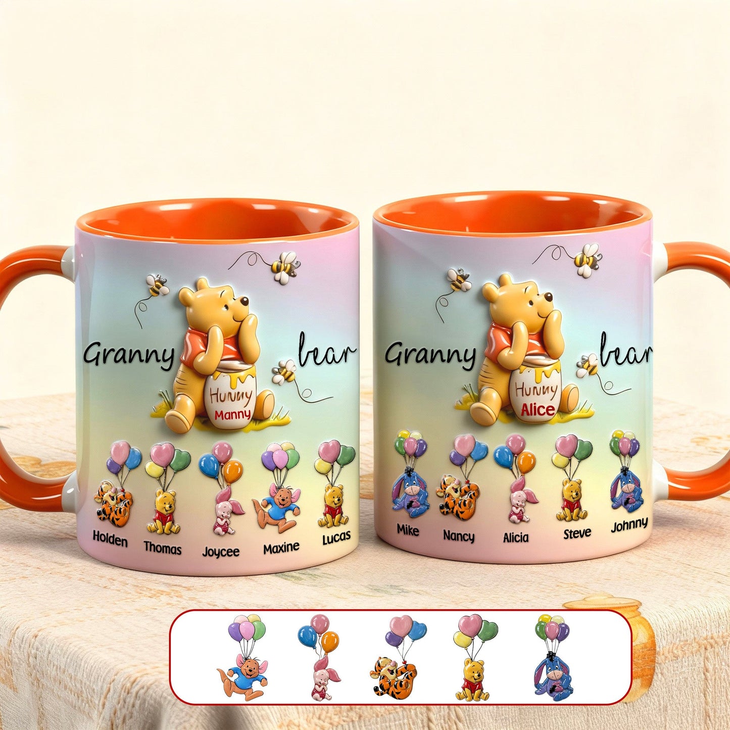 DSNY Honey Bear - Personalized Accent Mug - Gift For Grandma, Mom, Kids, Mother's Day HH01