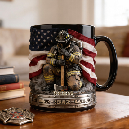 Honor Service Sacrifice - Personalized Accent Mug - Gift For Firefighter HH01