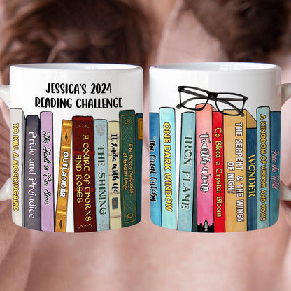 Book Lover Reading Challenge, Personalized Coffee Mug, Gift For Bookworms