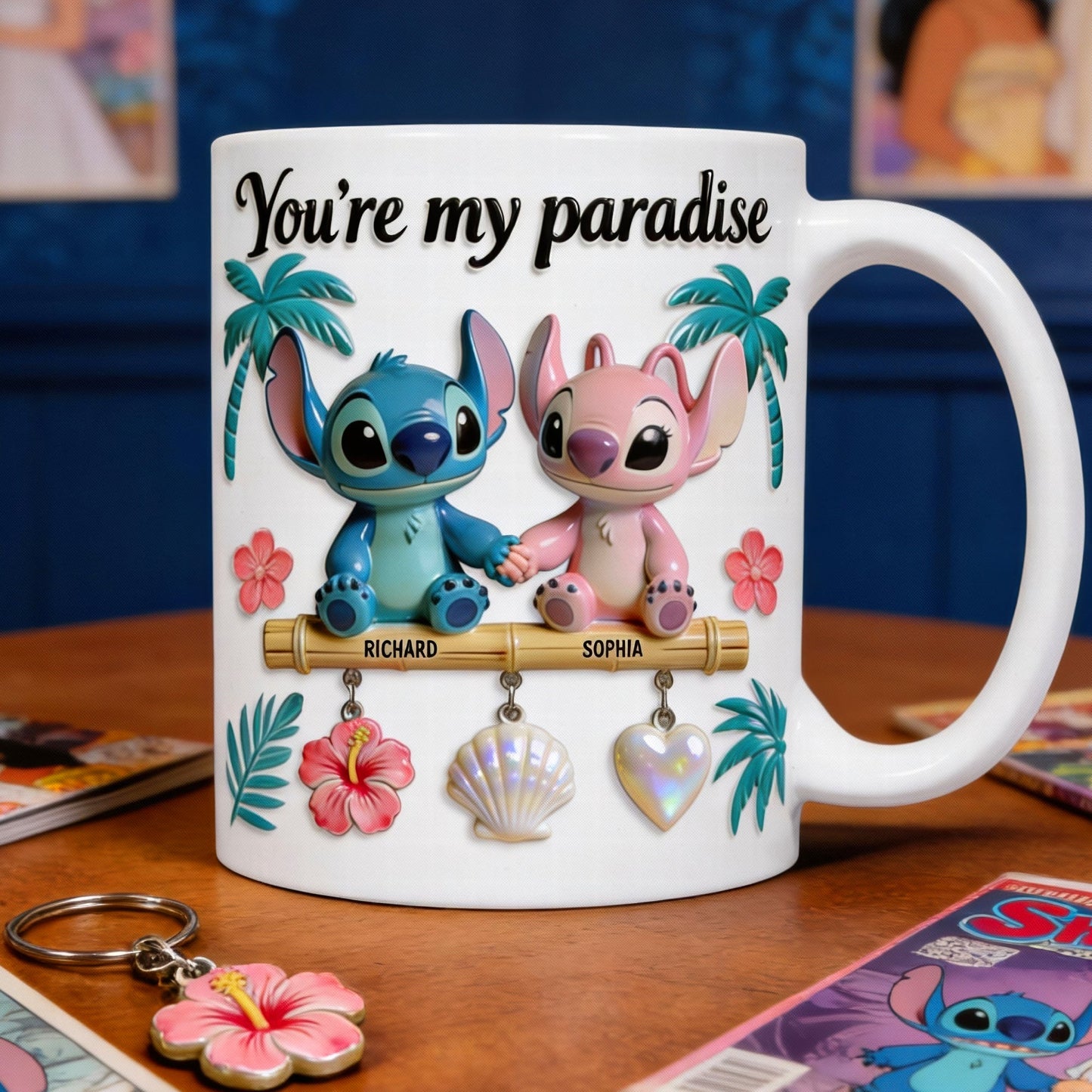 Sti You're My Paradise - Personalized White Edge-to-Edge Mug - Gift For Couple, Fan Movies HH01