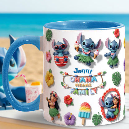 Sti Ohana Means Family - Personalized Accent Mug - Gift For Fan Movies HH01