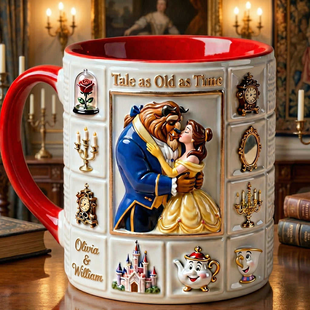 DSNY Tale As Old As Time - Personalized Accent Mug - Gift For Couples, Movie Fans NL122