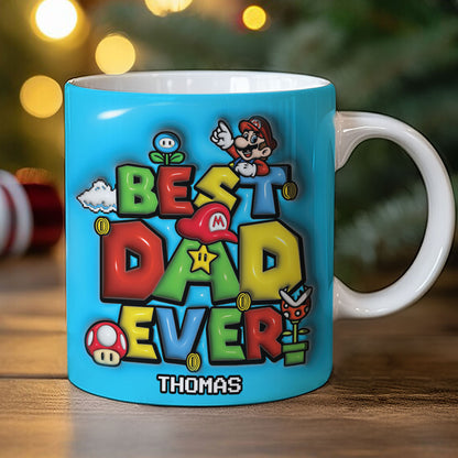 Best Dad Ever, Personalized Edge To Edge Mug, Custom Name Game Online Dad Mug 02NATI271023