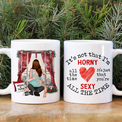 Horny And Sexy All The Time, Personalized Coffee Mug, Funny Couple, Christmas Gifts