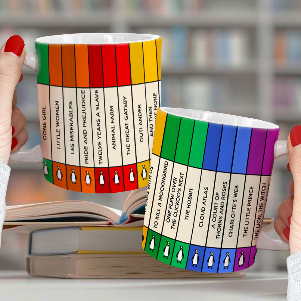 Custom Book Titles Mug, Gift For Book Lovers