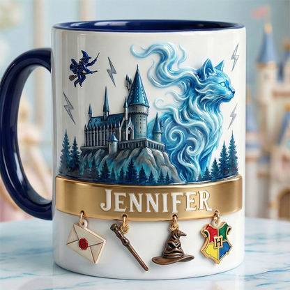 HaPo Wizard And Witch Castle - Personalized Accent Mug - Gift For Movie Fans NL122