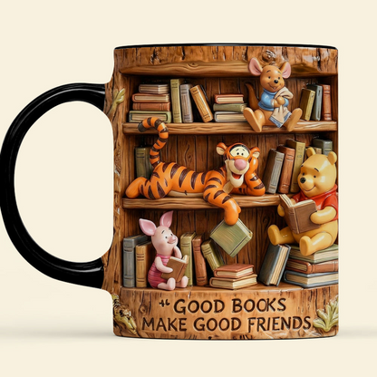 DSNY Honey Bear Good Books Make Good Friend - Personalized Accent Mug - Gift For Movie Fans, Book Lovers NL122