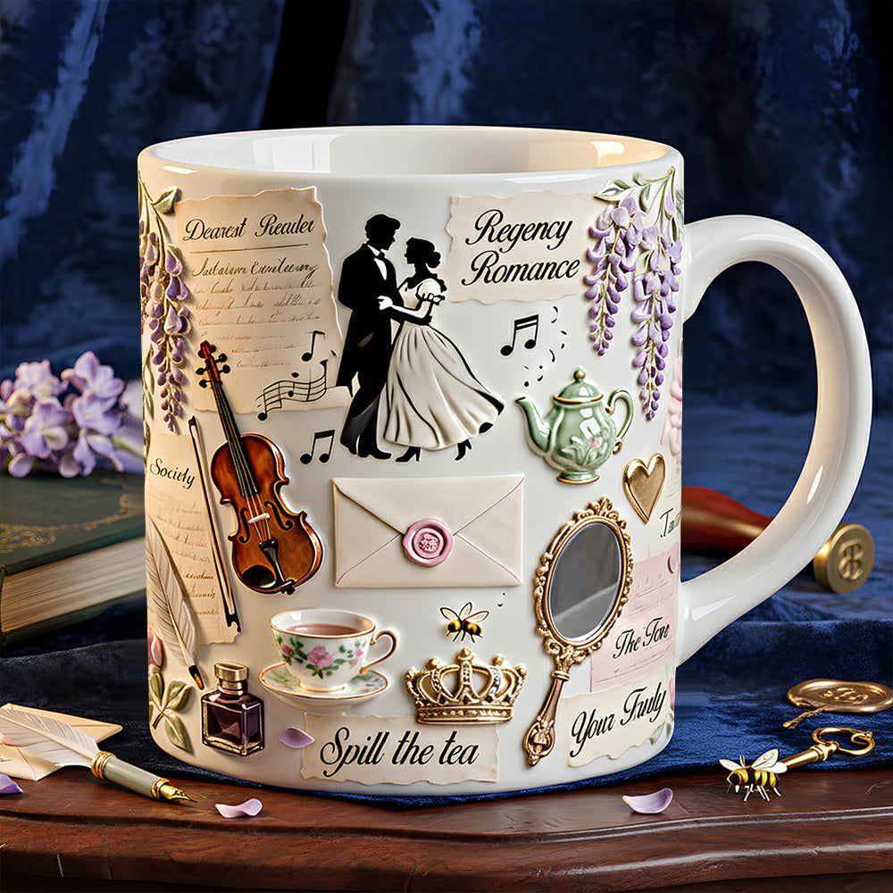 Regency Romance - Personalized White Edge-to-Edge Mug - Gift For Couple HH01