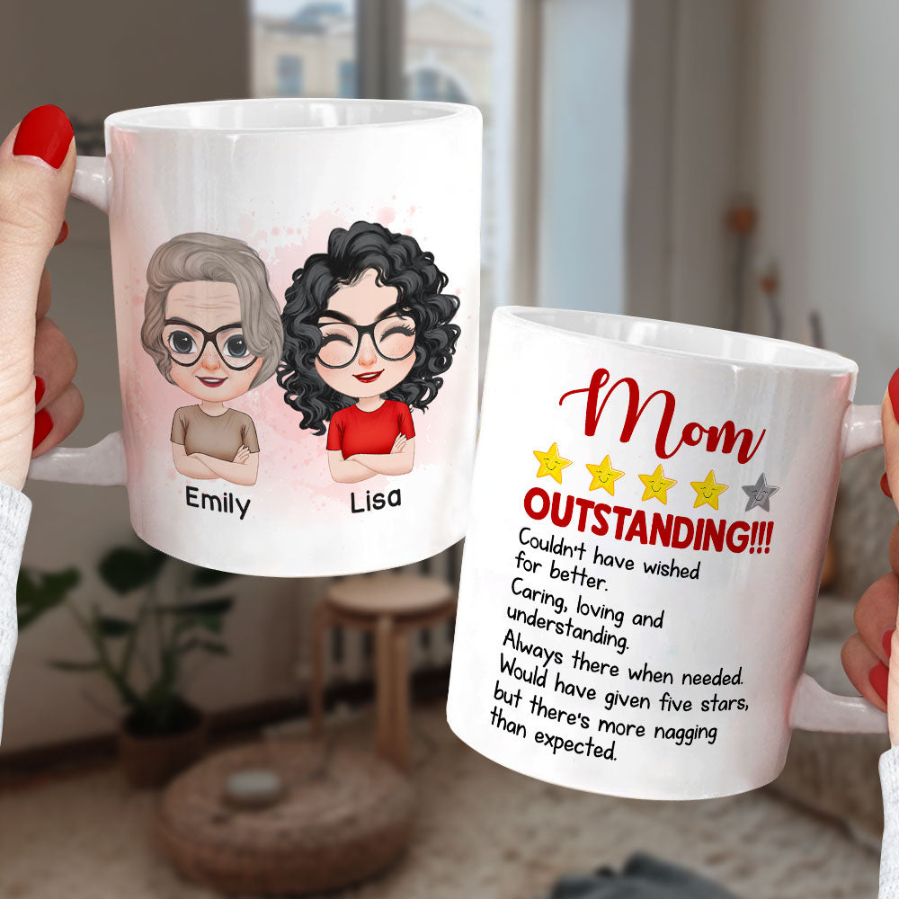 Mom Outstanding Couldn't Have Wished For Better, Personalized Mug, Mother's Day Gift, Gift For Mom