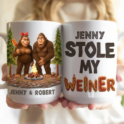 Funny Bigfoot Couple Coffee Mug - Personalized Gifts For Couple 04ohti110625
