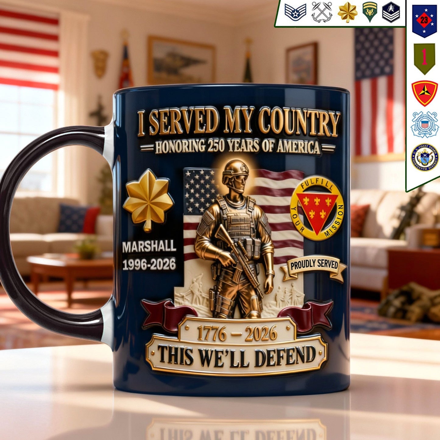 Served My Country - Personalized Accent Mug - Gift For Military, USA 250th Anniversary HH01