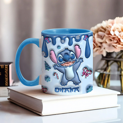 Ohana Means Family - Personalized 3D Effect Accent Mug - Gift For Sti Fans NL122