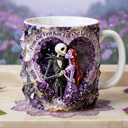 Spooky From Our First Kiss Till Our Last Breath - Personalized White Edge-To-Edge Mug - Gift For Couples, Movie Fans NL122