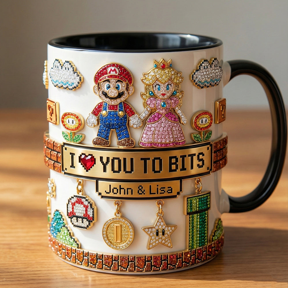 I Love You To Bits - Personalized Accent Mug - Gift For Couples, Movie Fans NL122
