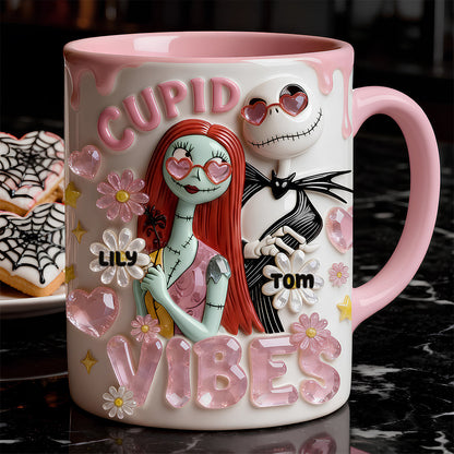 Spooky Cupid Vibes - Personalized Accent Mug - Gift For Couple, Fan Movies HH01