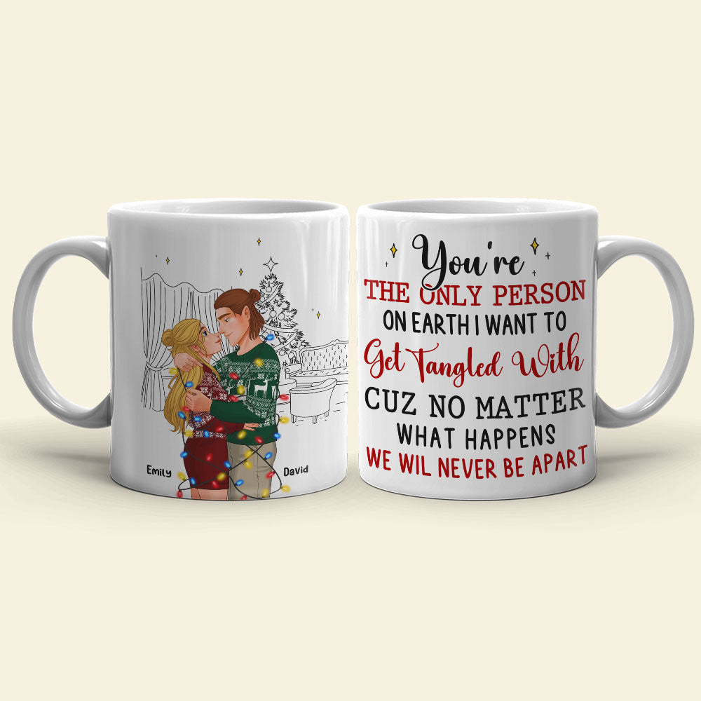 The only person on earth to get tangled with , Personalized White Mug for Couples