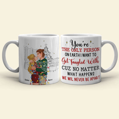 The only person on earth to get tangled with , Personalized White Mug for Couples