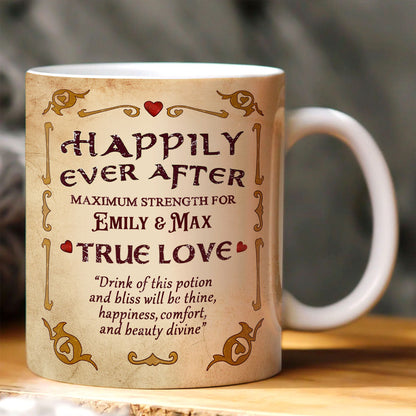 Happily Ever After - Personalized White Edge-to-Edge Mug - Gift For Couple HH01