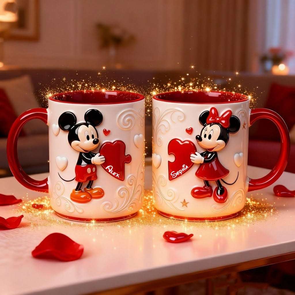 MkMo Magic Mouse You Are My Missing Piece - Personalized Accent Mug - Gift For Couple, Fan Movies, Matching Mug HH01