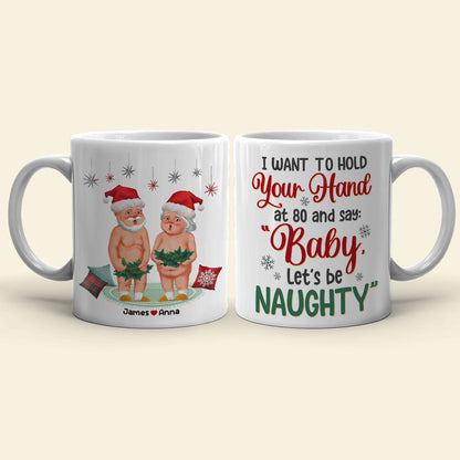 I Want To Hold Your Hand, Couple Gift, Personalized Mug, Old Couple Coffee Mug, Christmas Gift