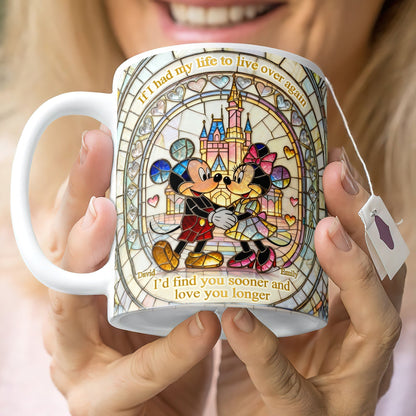 MkMo Magic Mouse Find You Sooner, Love You Longer - Personalized White Edge-to-Edge Mug - Gift For Couple, Fan Movies HH01