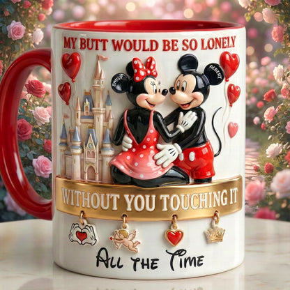 MkMo Magic Mouse My Butt Would Be So Lonely Without You Touching It - Personalized Accent Mug - Gift For Couples, Movie Fans NL122