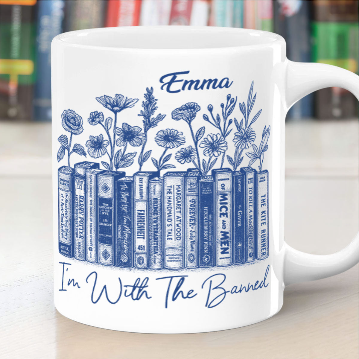 I'm With The Banned - Personalized Ceramic Coffee Mug