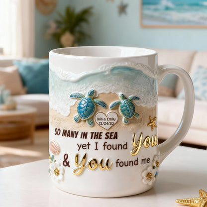 I Found You & You Found Me - Personalized White Edge-to-Edge Mug - Gift For Couple HH01