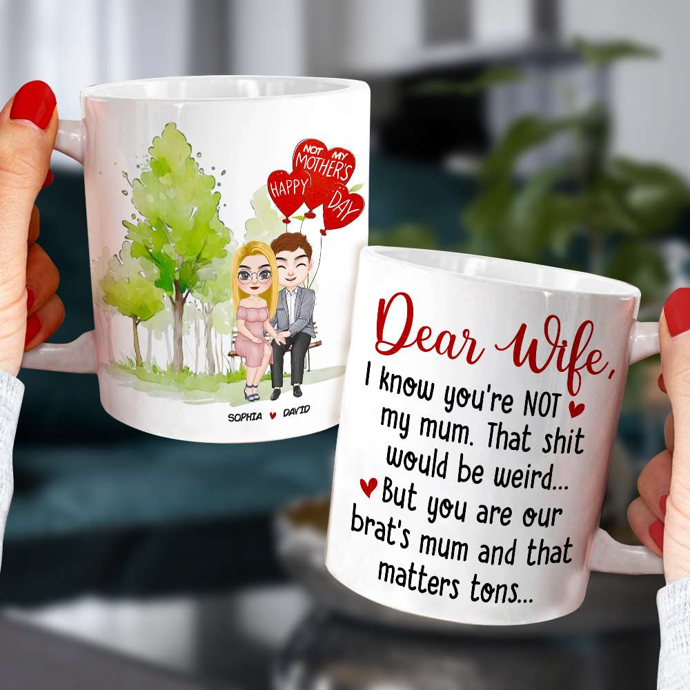 Happy Mother's Day, Personalized Couple Coffee Mug Wine Tumbler Accent Mug