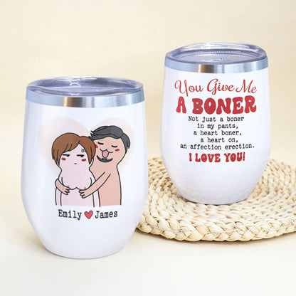 You Give Me A Boner Personalized Couple Mug, Gift For Couple