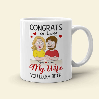 Couple, Congrats On Being My Wife, Personalized Mug, Gift For Couple, 01NATI190723HH