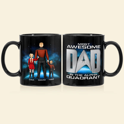 Awesome Dad And Children 02QHDT100523HH Personalized Family Black Mug