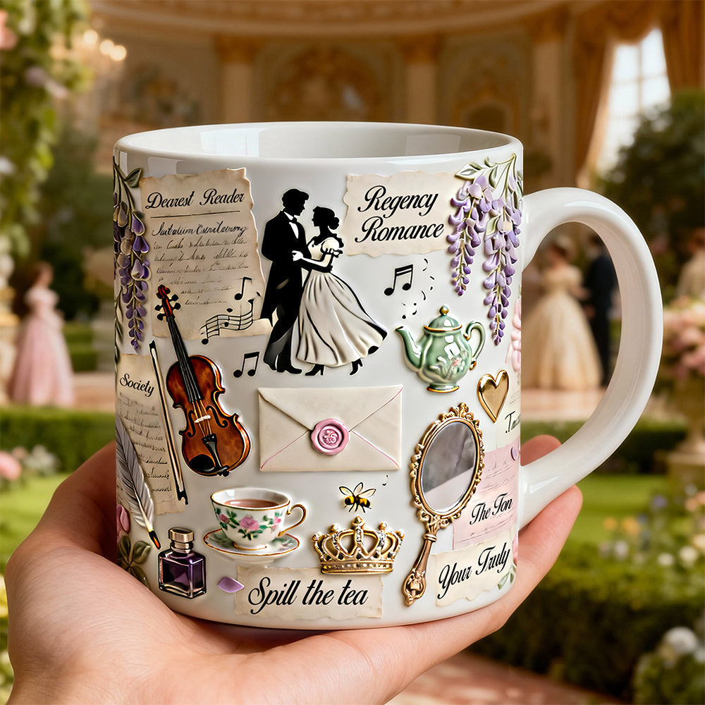 Regency Romance - Personalized White Edge-to-Edge Mug - Gift For Couple HH01