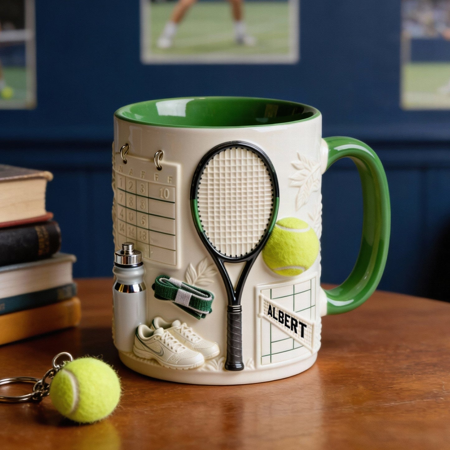 Match Day Tennis - Personalized Accent Mug - Gift For Tennis Lovers NL122