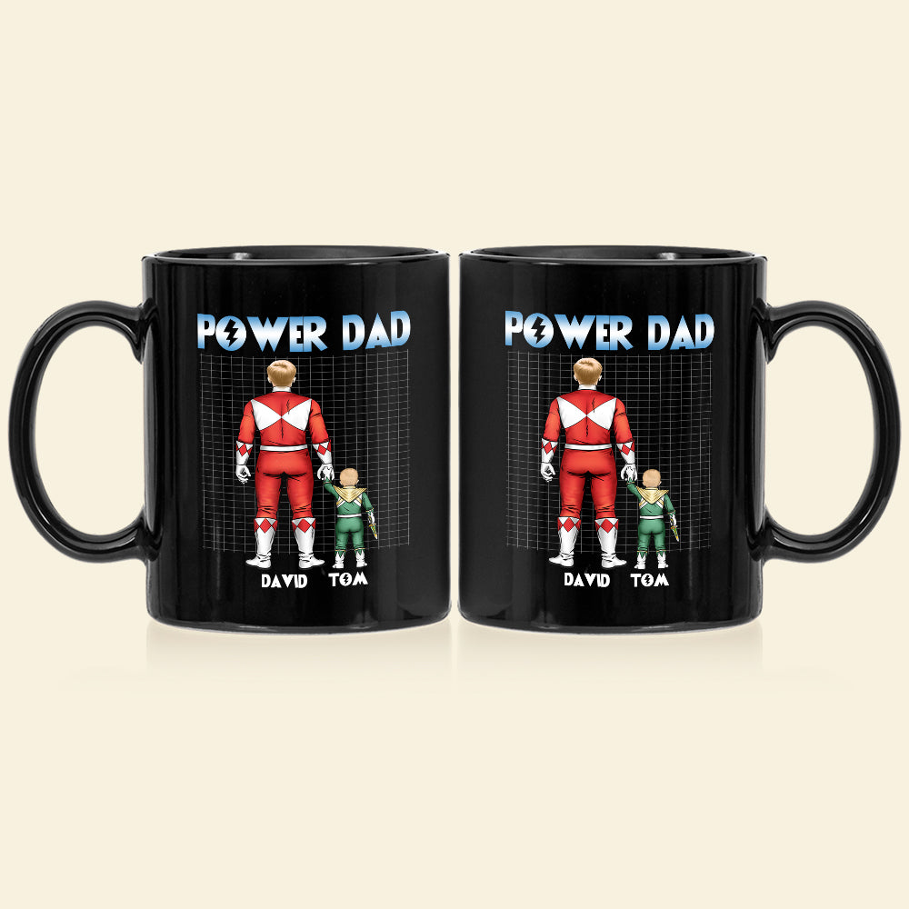 Power Dad Personalized Black Mug, Gift For Father's Day-5QHDT020523