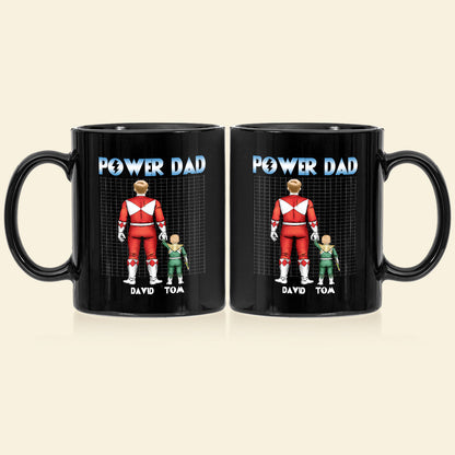 Power Dad Personalized Black Mug, Gift For Father's Day-5QHDT020523