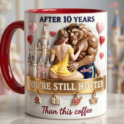 DSNY You're Still Hotter Than This Coffee - Personalized Accent Mug - Gift For Couple, Fan Movies, Anniversary HH01