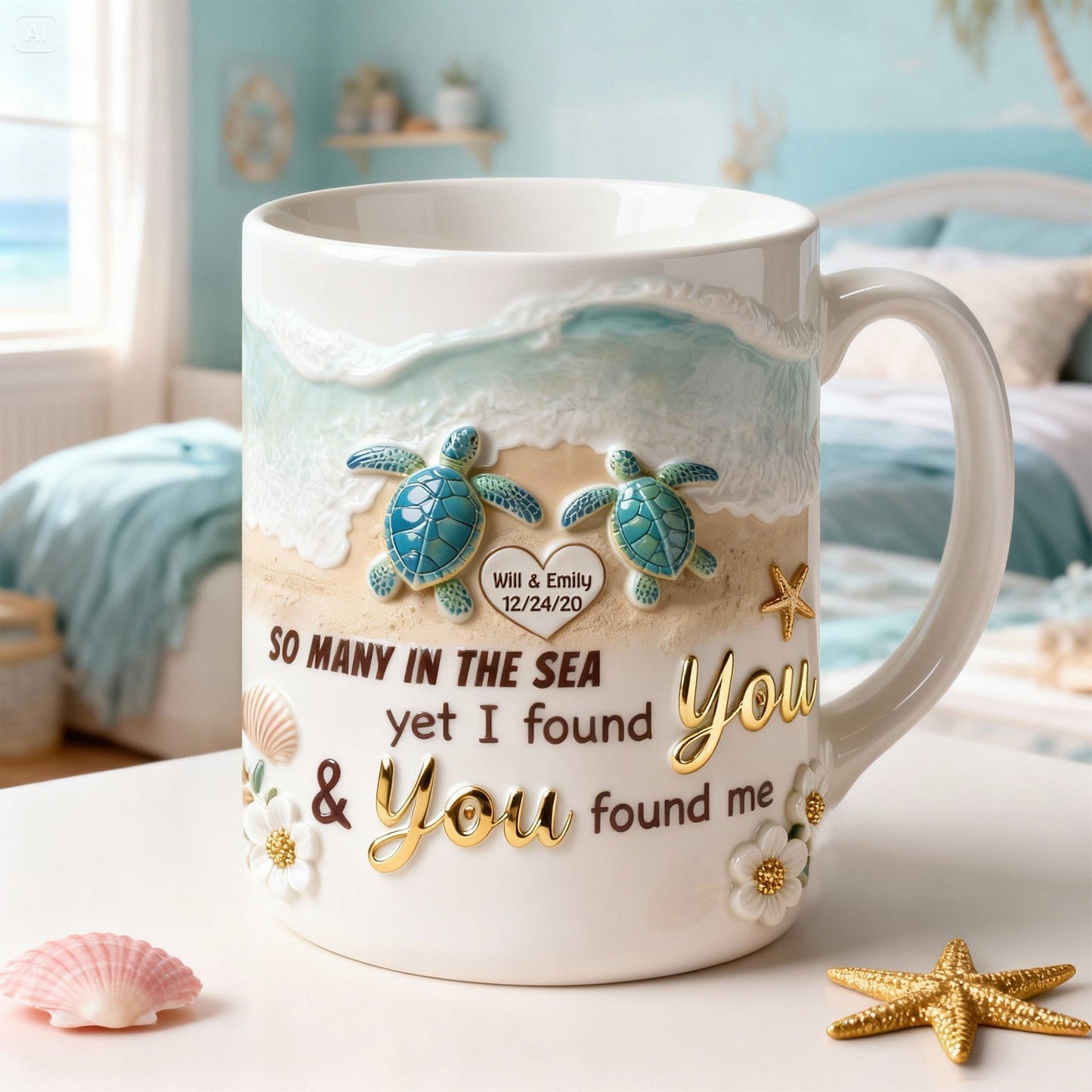 I Found You & You Found Me - Personalized White Edge-to-Edge Mug - Gift For Couple HH01