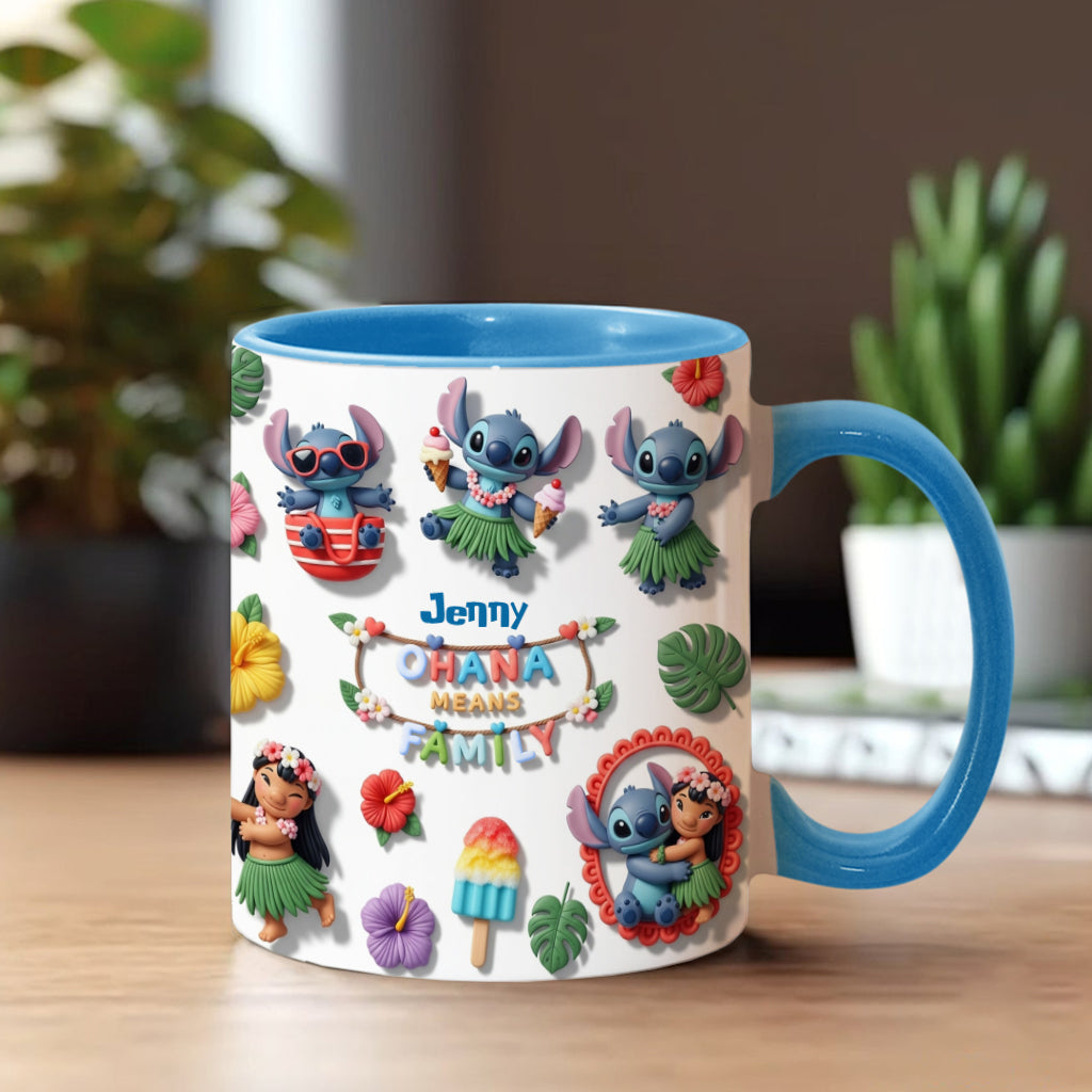 Sti Ohana Means Family - Personalized Accent Mug - Gift For Fan Movies HH01