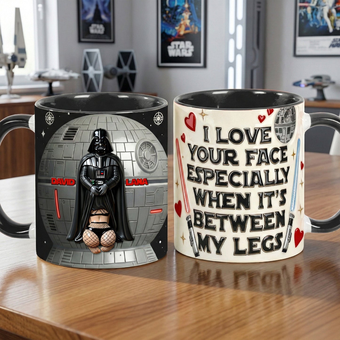 Stwa Be Seduce By The Dark Side - Personalized Accent Mug - Gifts For Couple, Fan Movies HH01