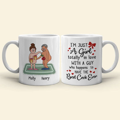 I'm Just A Girl, Personalized Mug, Gift For Naughty Couple