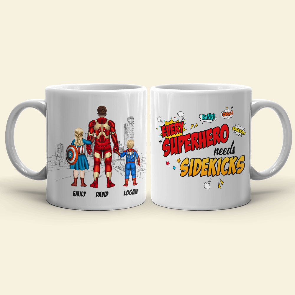Every hero Needs A Sidekick Personalized Mug Gift For Dad