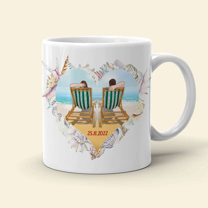 My Soulmate Always & Forever, Personalized White Mug, Beach Couple, Gift For Couple