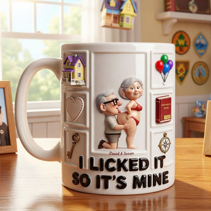 DSNY I Licked It So It's Mine - Personalized White Edge-to-Edge Mug - Gift For Couple, Fan Movies HH01