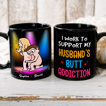 I Work To Support My Husband's 03DTDT130323HH Personalized Funny Couple Mug - Gift For Couple