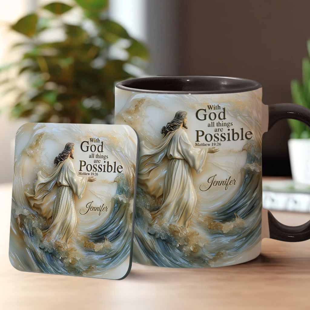 With God All Things Are Possible - Personalized Accent Mug TD118