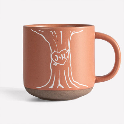 Custom Name A Heart Tree Pottery Mug For Couple TH10 898081
