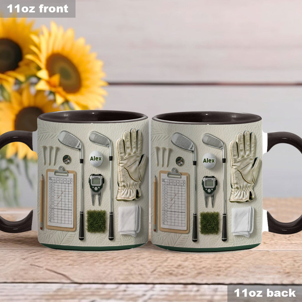 Just Loves Golf- Personalized Accent Mug HH01
