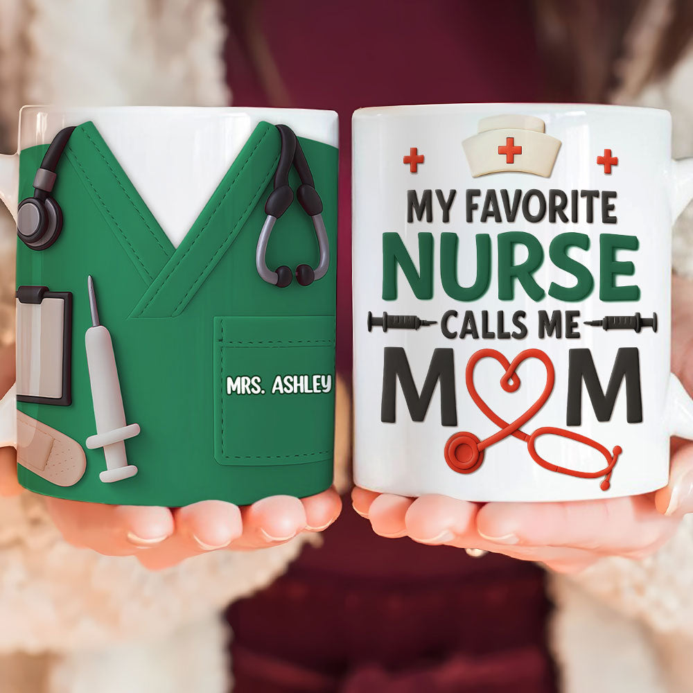 Personalized Gifts For Nurse Mom Mug Calls Me Nurse Mom 03OHTI040425