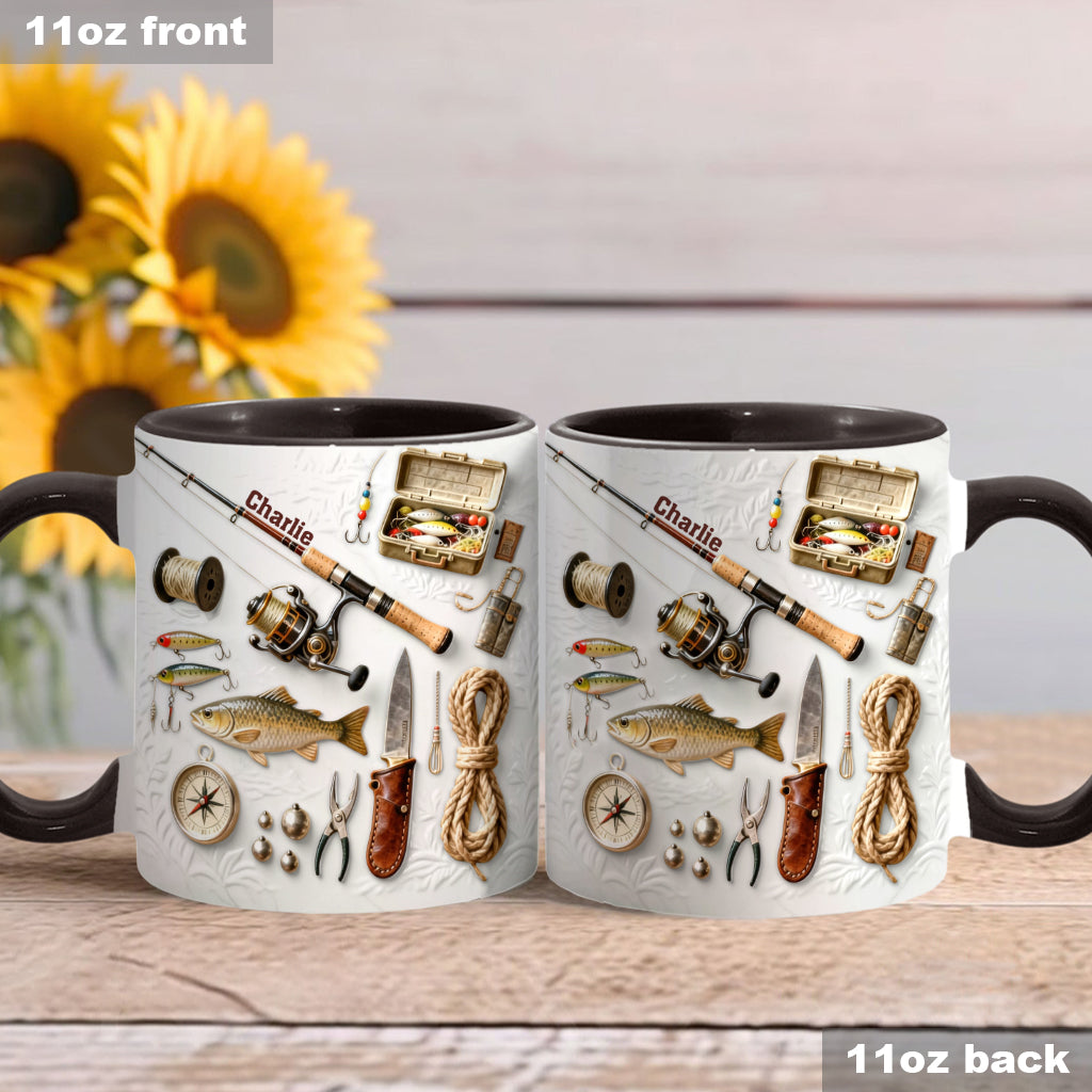 Just Loves Fishing - Personalized Accent Mug HH01